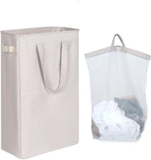 Wäschekorb Schmal 50L mit Herausnehmbarer Innentasche und Griffen