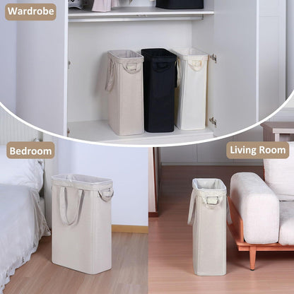 Wäschekorb Schmal 50l mit herausnehmbarer Innentasche und Griffen