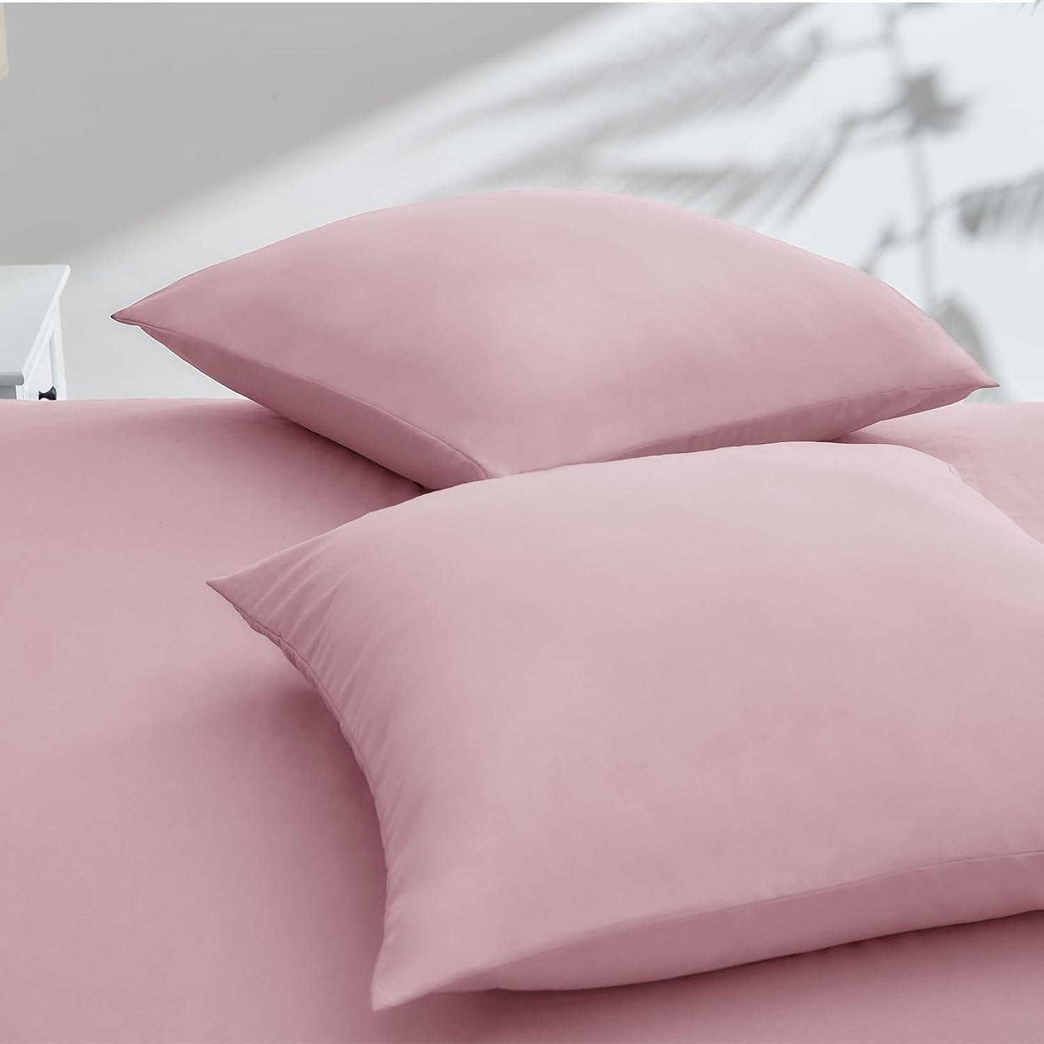 Vielit Kissenbezug 80x80 Rosa Mikrofaser 2er Set hypoallergen Öko-Zertifikat