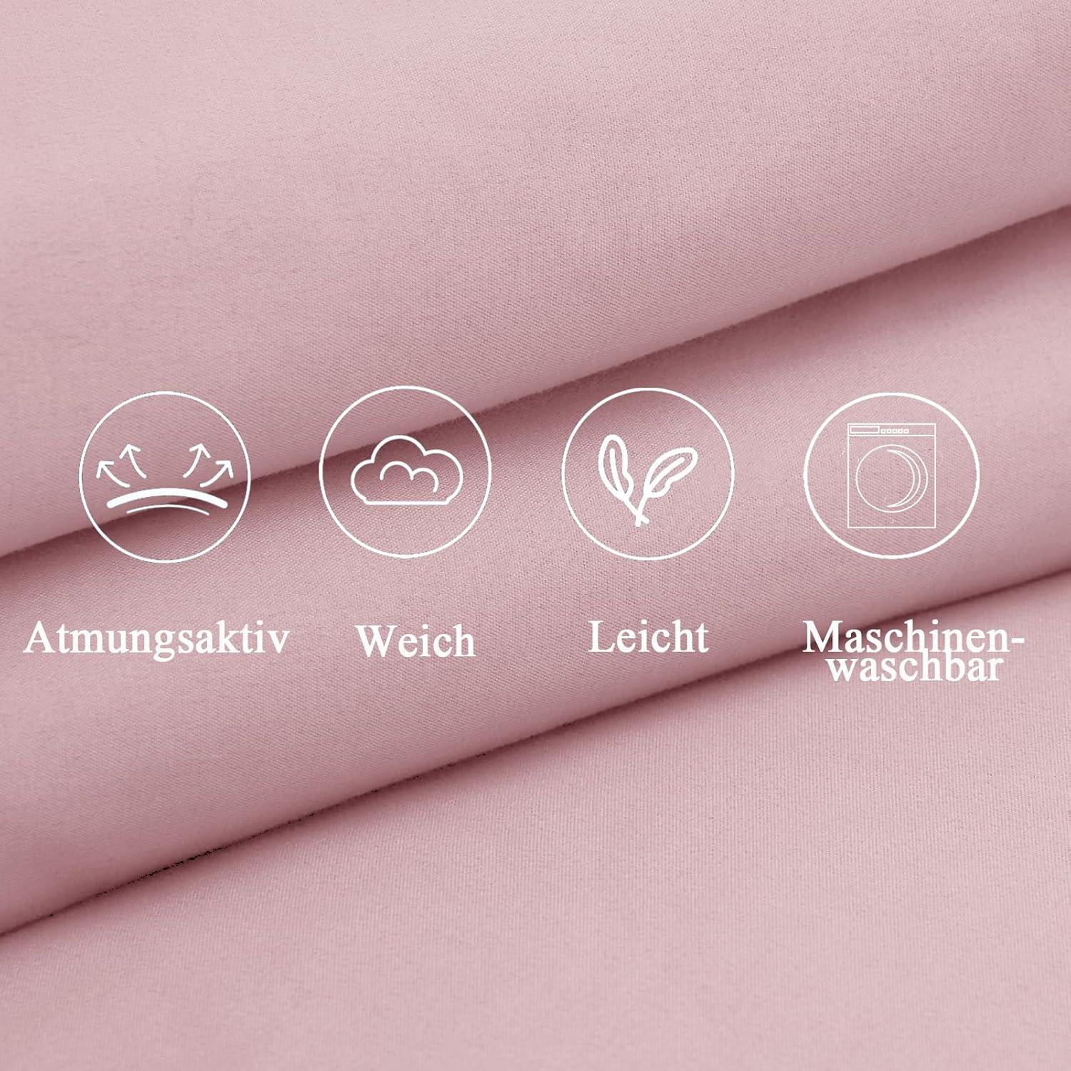 Rosa Mikrofaser Kissenbezug 80x80 2er Set OEKO-TEX Hypoallergen weich