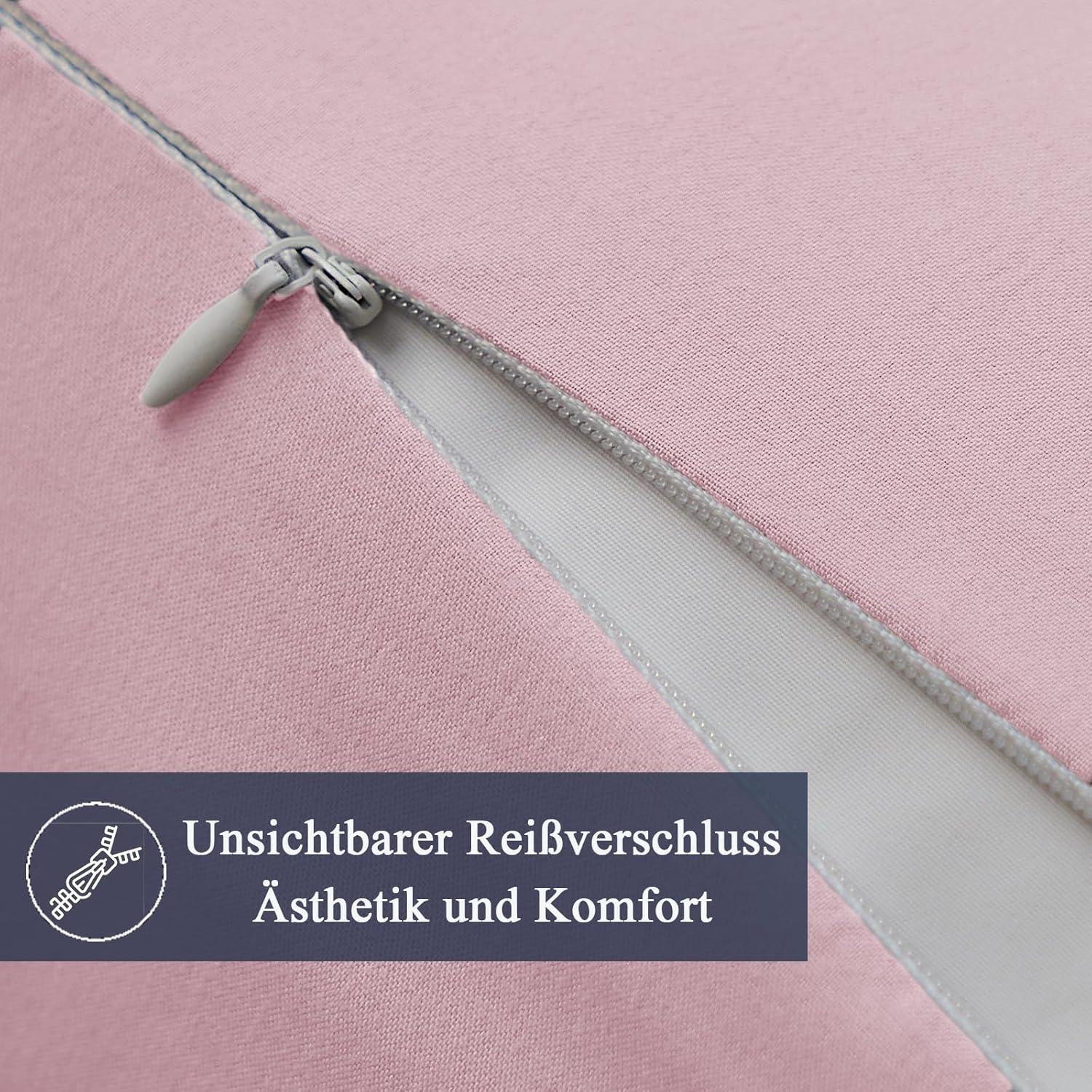 Kissenbezug 80x80 Rosa Mikrofaser 2er Set Pillowcase Öko-Zertifikat