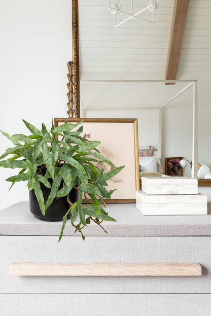 Kunstpflanze Farn Künstlich Keramiktopf Deko Zimmerpflanze Grün