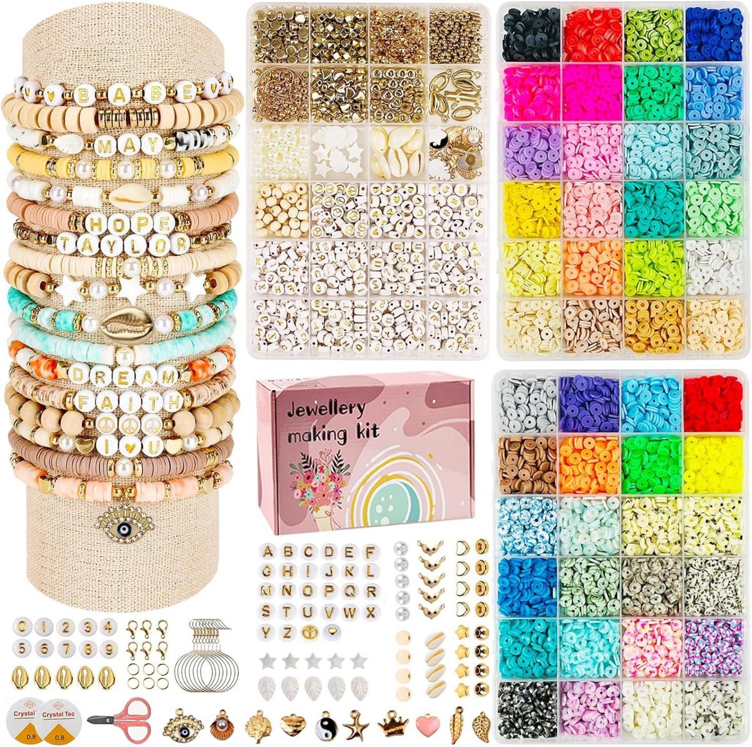 Perlen Set Zum Auffädeln, Polymer Clay Beads Kit 10720 Stück