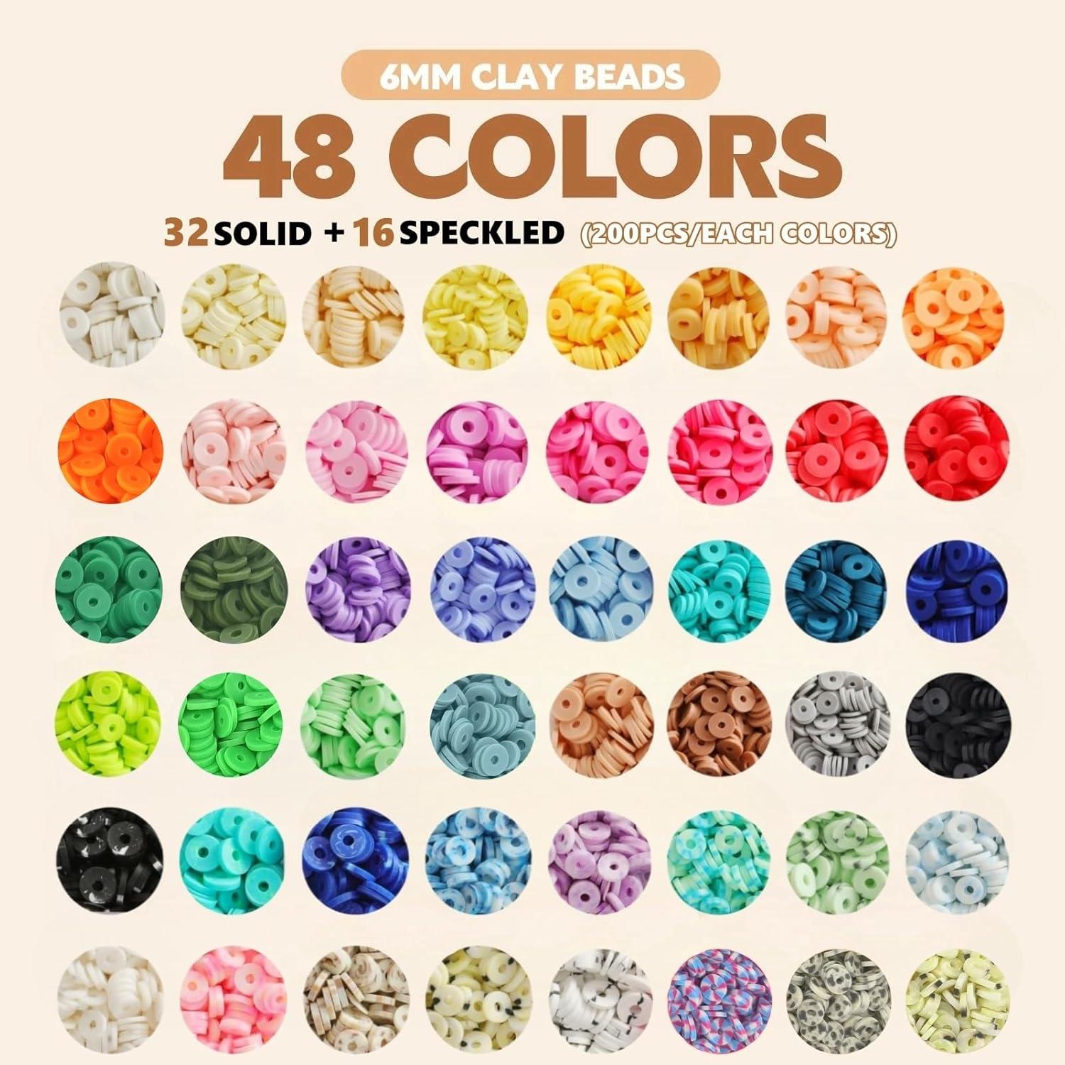 Tonperlen 10720 Stück 48 Farben Set Auffädeln 6mm Polymer