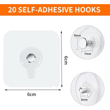 20 Stück Selbstklebende Transparente Bilderhaken - Ohne