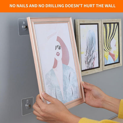 20 Stück Selbstklebende Transparente Bilderhaken - Ohne