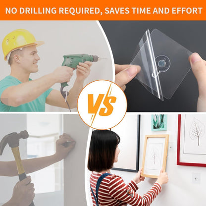 20 Stück Selbstklebende Transparente Bilderhaken - Ohne