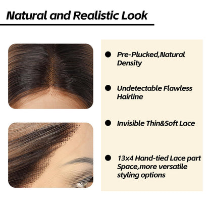 Rose Gold Körperwelle Spitze Front Perücke Synthetisch 26 Zoll