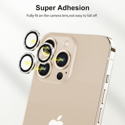 Kameraschutz iPhone 14 Pro Max 4 Stück 9H Glas HD Gold Glitzer