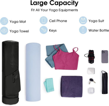 Yogatasche Damen mit Nassfach, Flaschentasche, Reißverschluss, verstellbarem