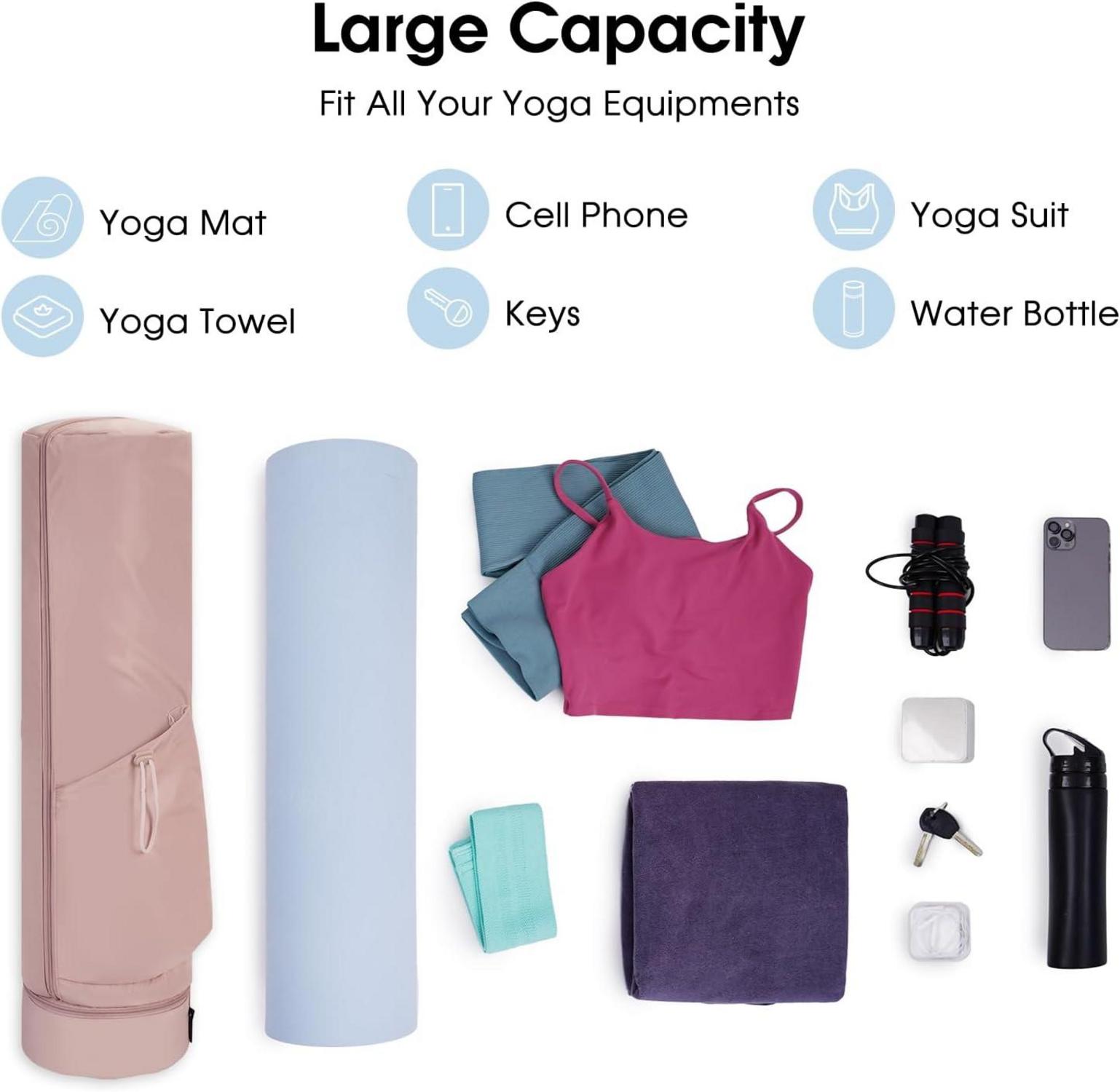 Yogatasche Damen mit Nassfach und Flaschentasche verstellbarer Schultergurt Rosa