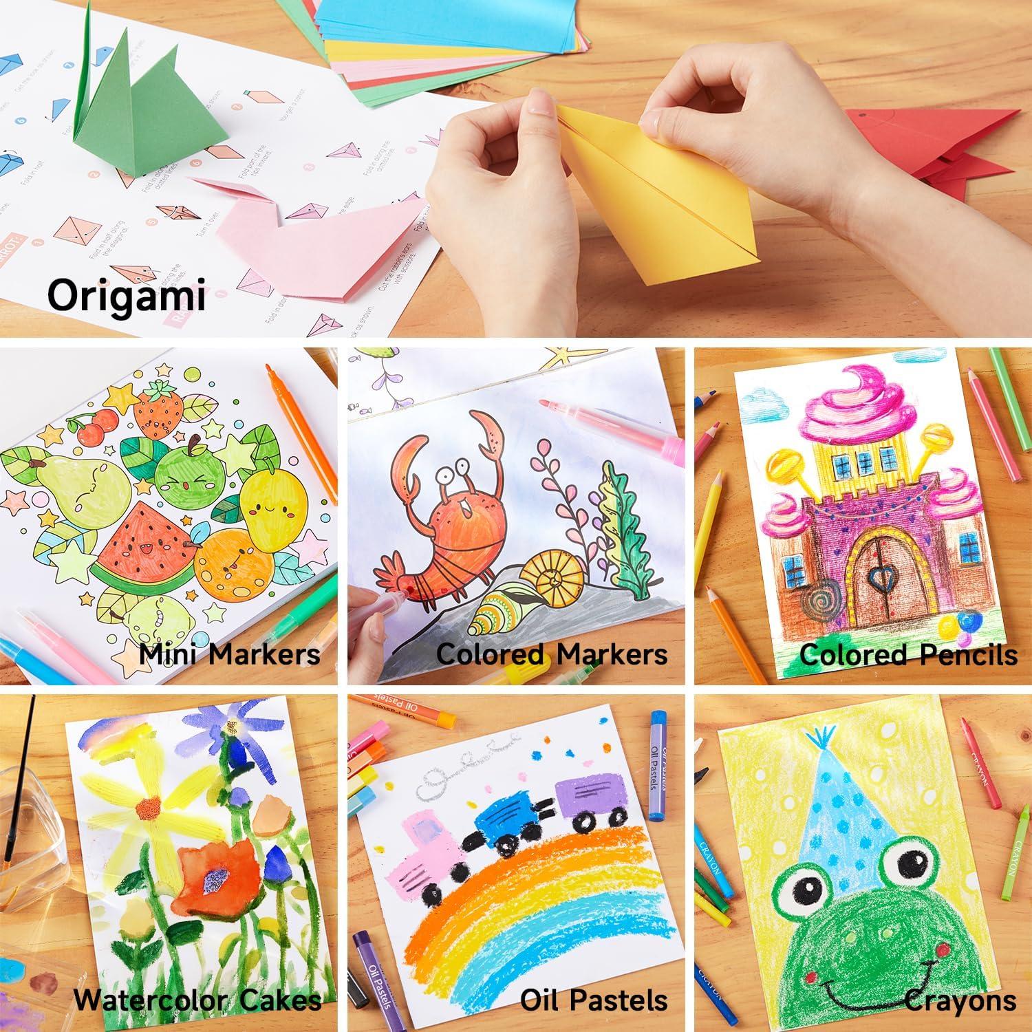 Malkoffer Kinder 335-teilig Malset Rosa Malstifte Buntstifte