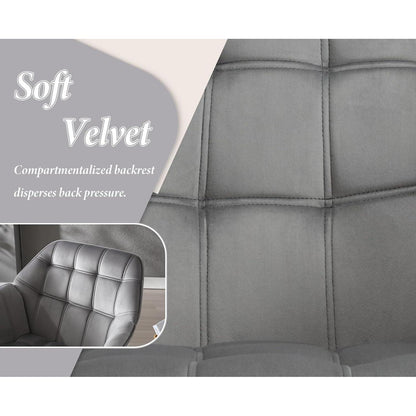 Gepolsterter Samt Sessel 2er Set Modern Grau