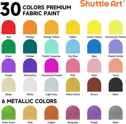 30 Stoffmalfarben Set waschmaschinenfest Kinder T-Shirt DIY