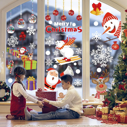 Fensterbilder Weihnachten Selbstklebend mit Schneeflocken 8 Blätter