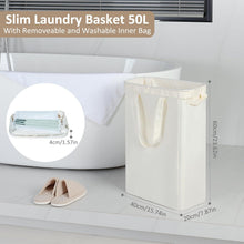 iEGrow Wäschekorb 50L Herausnehmbarer Innentasche Grau