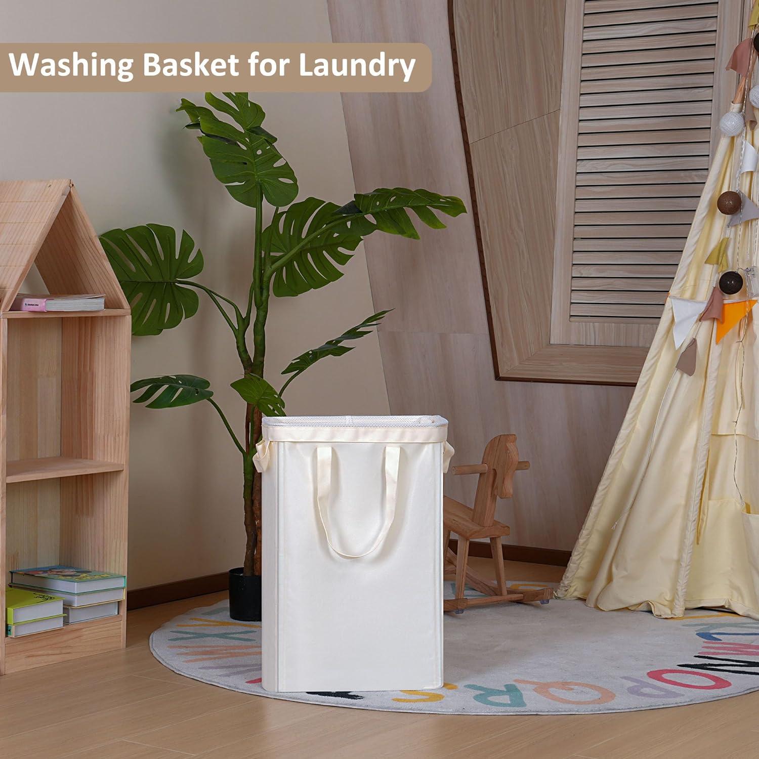 iEGrow Wäschekorb 50l mit Herausnehmbarer Innentasche