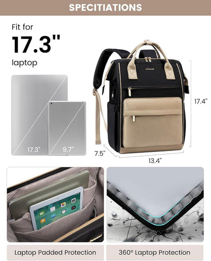 Schulrucksack Damen Wasserdichter Lehrertasche Laptopfach Anti