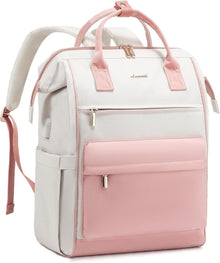 Schulrucksack Mädchen LOVEVOOK 15,6 Zoll Laptop-Fach Beige Rosa