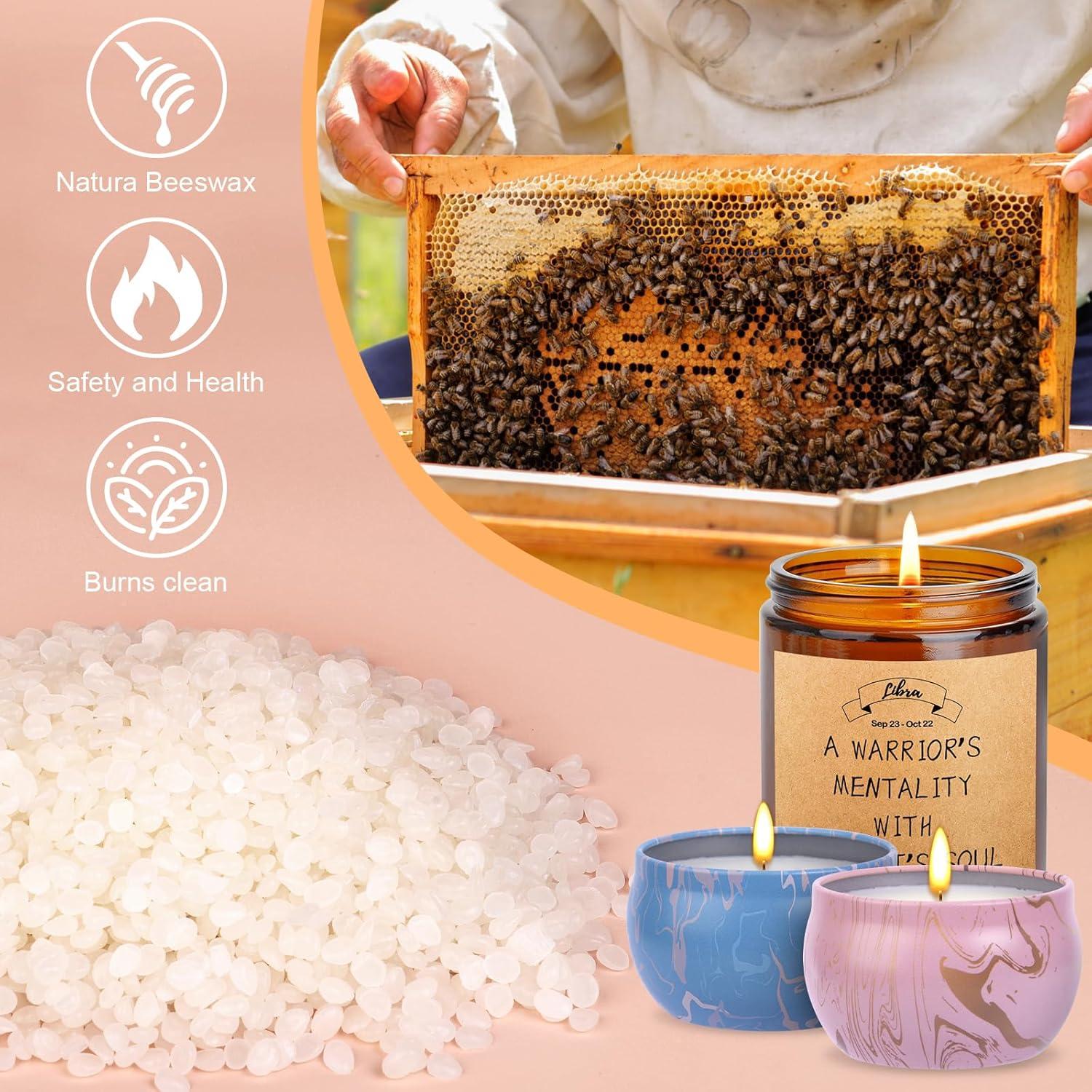 DIY Bienenwachs Kerzen Set 1Kg Gießen Färbeblöcke Dochte