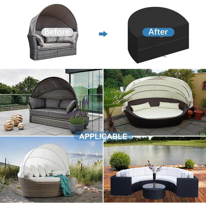 Abdeckhaube für Sonneninsel Halbrund 230x120x100cm Wasserdicht UV-Beständig