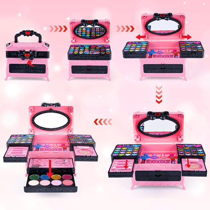 Kinderschminke Set Mädchen, Schminkkoffer Kids Makeup 66-teilig - Waschbar, Geschenke Mädchen 4-12 Jahre