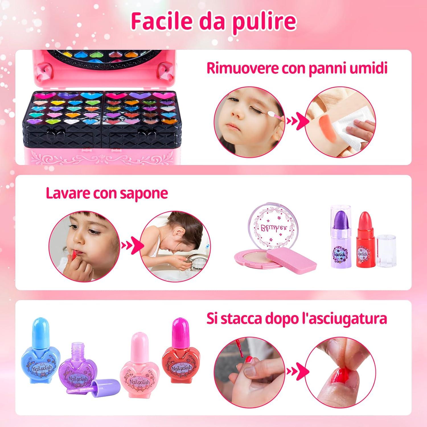 Kinderschminke Mädchen Schminkkoffer Kids Makeup Set Spielzeug