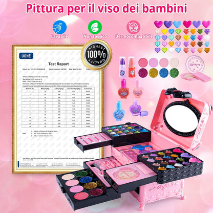Kinderschminke Set Mädchen Schminkkoffer Kids Makeup Waschbar