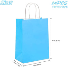 20 Kraft-Papiertüten 22x15x8cm Blau mit Griffen - Recycelbar