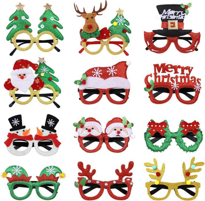 Itoyx Weihnachtsbrillen Set 12 Stück Partybrillen Fotobox