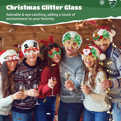 12-teiliges Set Weihnachtsbrillen Partybrillen fotobox Accessoires