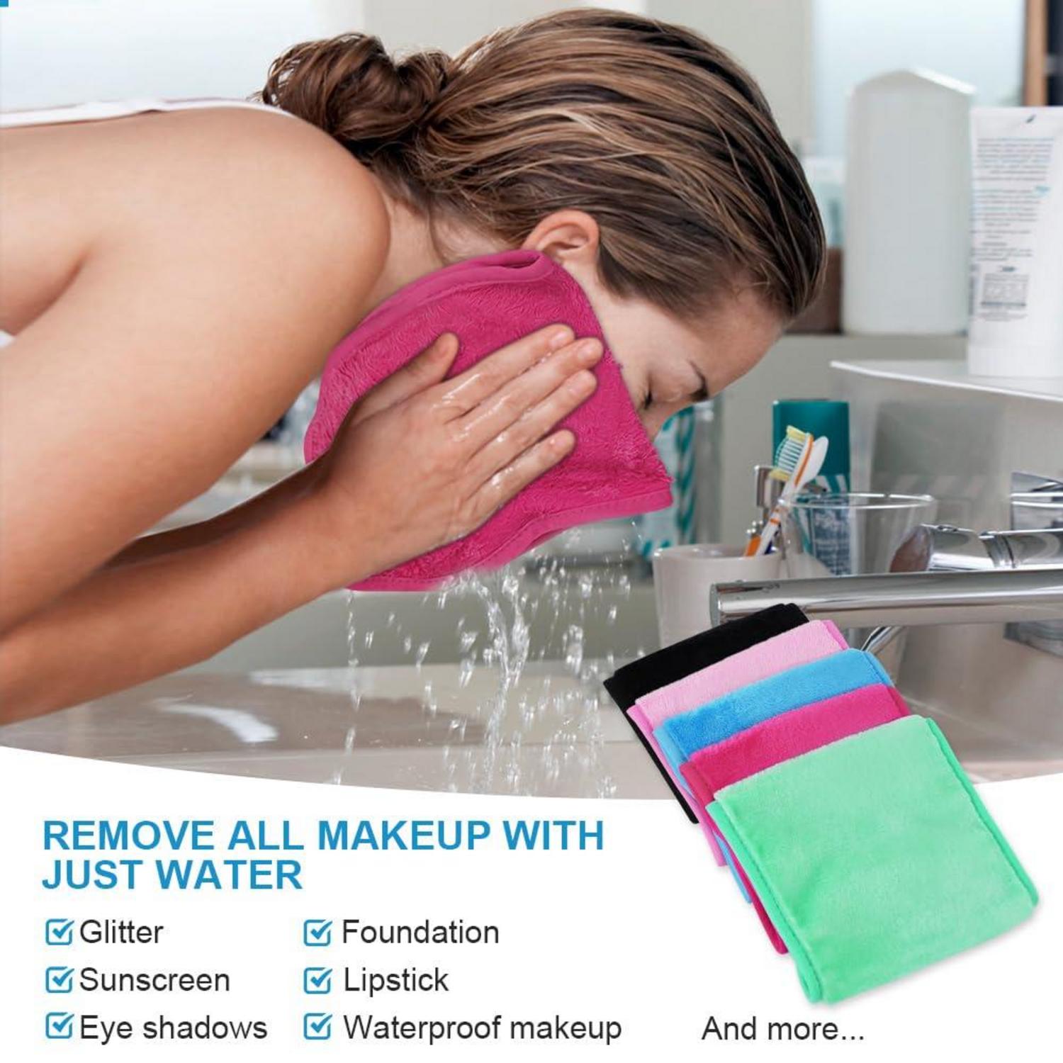 URAQT Mikrofaser Gesichtsreinigungstücher 5pcs Waschbare Abschminktücher