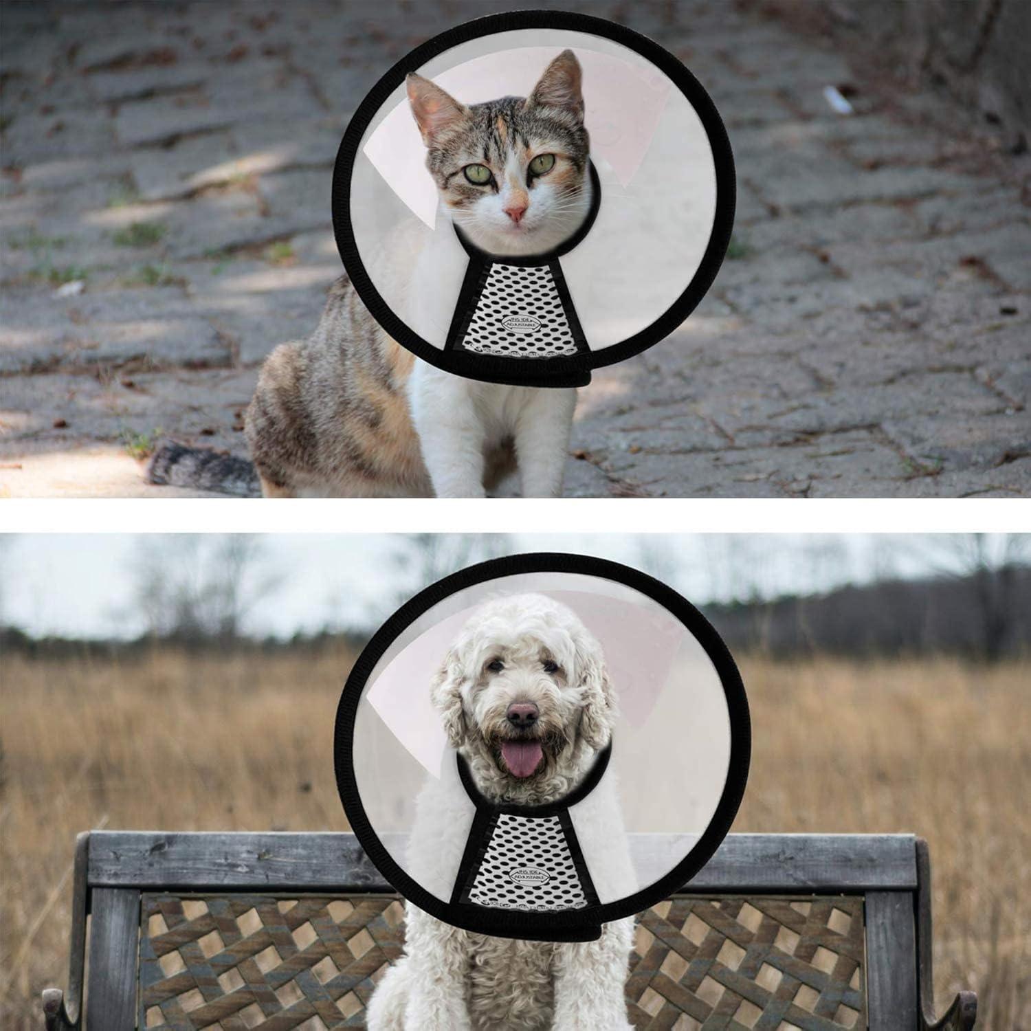 SUQ Verstellbare Haustier Kegel Halskrause für Katzen und kleine Hunde