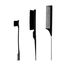 Haarbürsten Set 3-teilig: Haarkamm Stylingkämm Haarkantenbürste