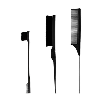 Haarbürsten Set 3-teilig: Haarkamm Stylingkämm Haarkantenbürste