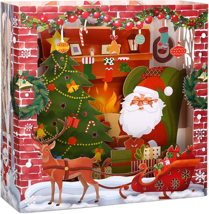 3D Weihnachtskarten Pop Up Set Nikolaus Glückwunschkarte Umschlag