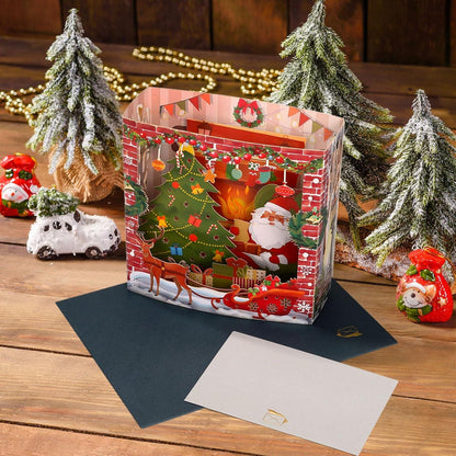 3D Weihnachtskarten Pop Up Karten Set 14 Stück Nikolaus 15x15 cm Umschlag