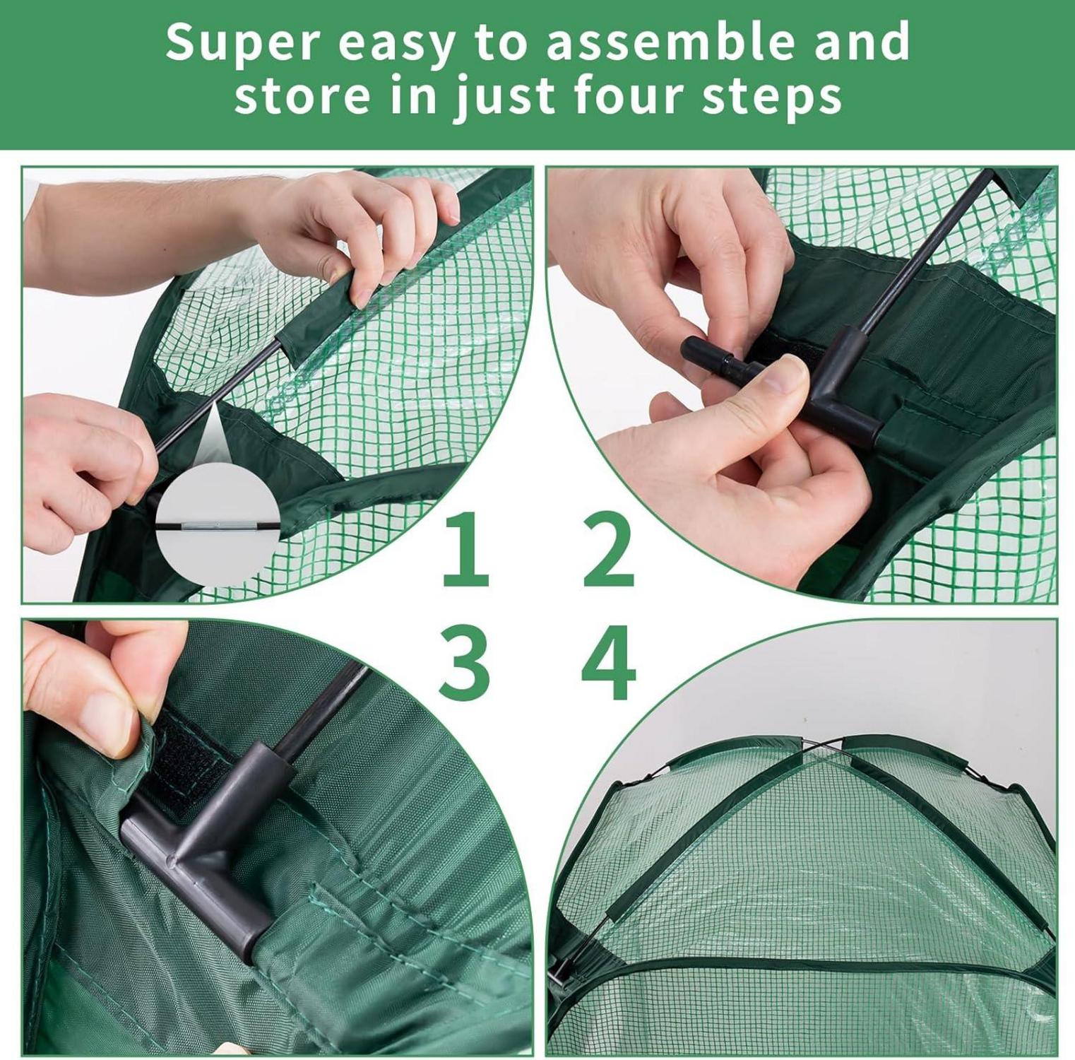 Mini Pop-Up Gewächshaus für Pflanzenüberwinterung 94x94x122cm