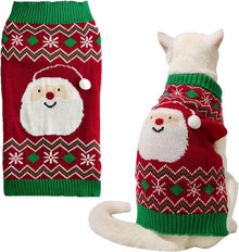 Weihnachtspullover Haustier Schneemannmotiv Verdickung Rot