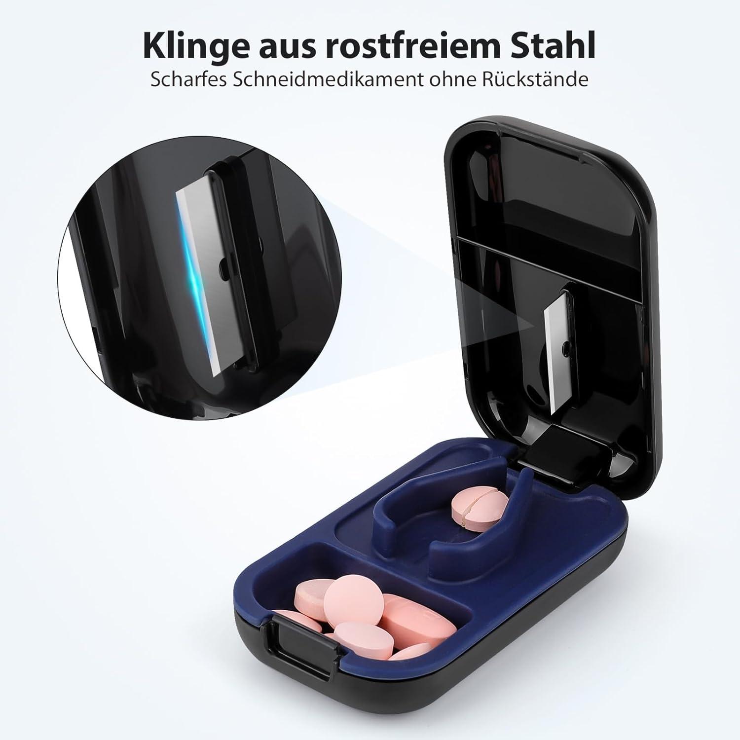 Tablettenteiler für kleine & große Tabletten, Pillenschneider