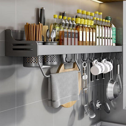 Gewürzregal Wandhänger ohne Bohren Aluminium 40cm grau