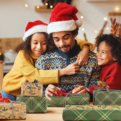 Weihnachtsgeschenkpapier Set 2 Rollen 43cm x 15m Kraftpapier Xmas
