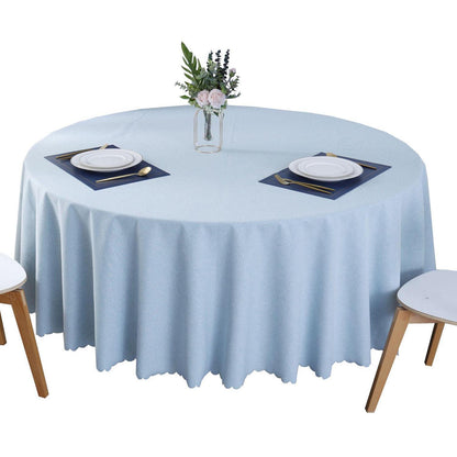 Runde Baumwoll-Leinen Tischdecke wasserabweisend, hellblau 280 cm