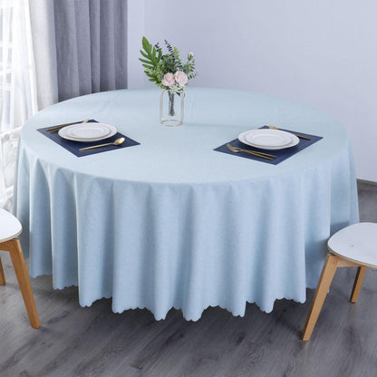 Runde Baumwoll-Leinen Tischdecke wasserabweisend, hellblau 260 cm