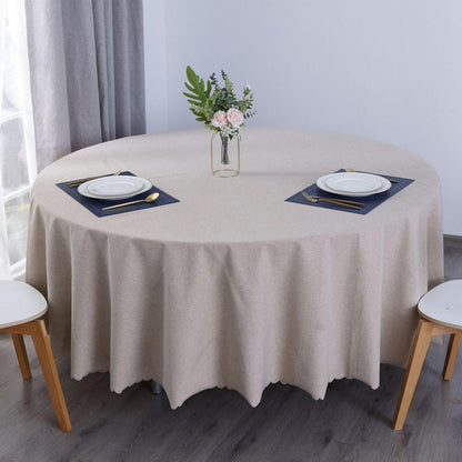 Runde Baumwoll-Leinen Tischdecke wasserabweisend, 260 cm Durchmesser