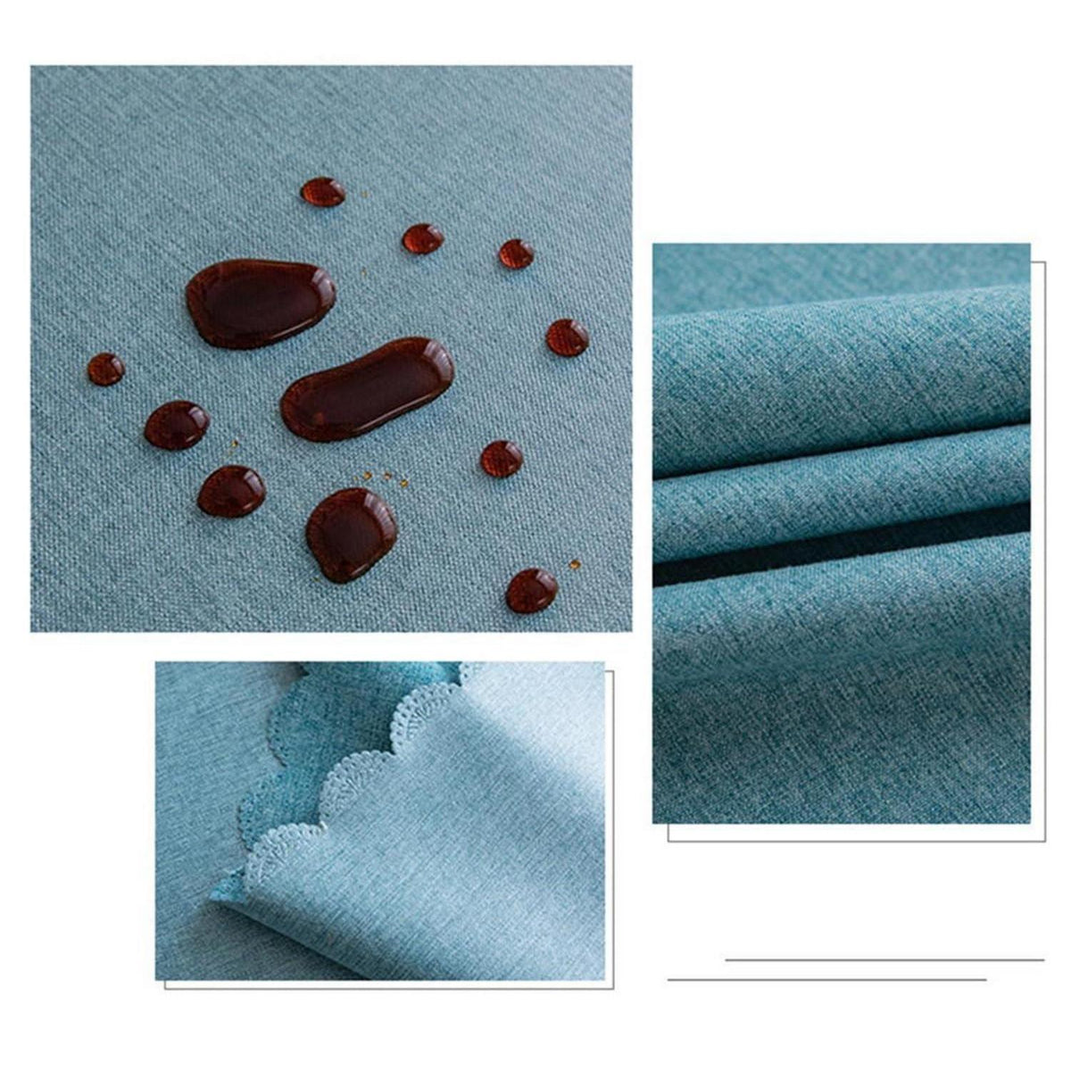 Runde Baumwoll-Leinen Tischdecke wasserabweisend, rot, 280 cm