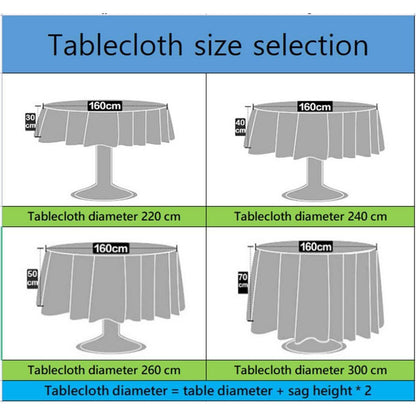 Runde Baumwoll-Leinen Tischdecke wasserabweisend Ø280cm Weiß