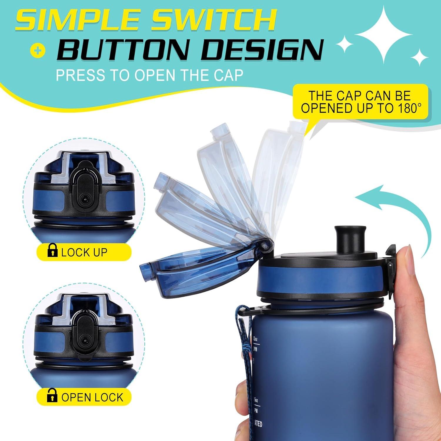HASAGEI Sports Trinkflasche BPA-frei 1L mit Verschlussdeckel, auslaufsicher für Fitness und Outdoor