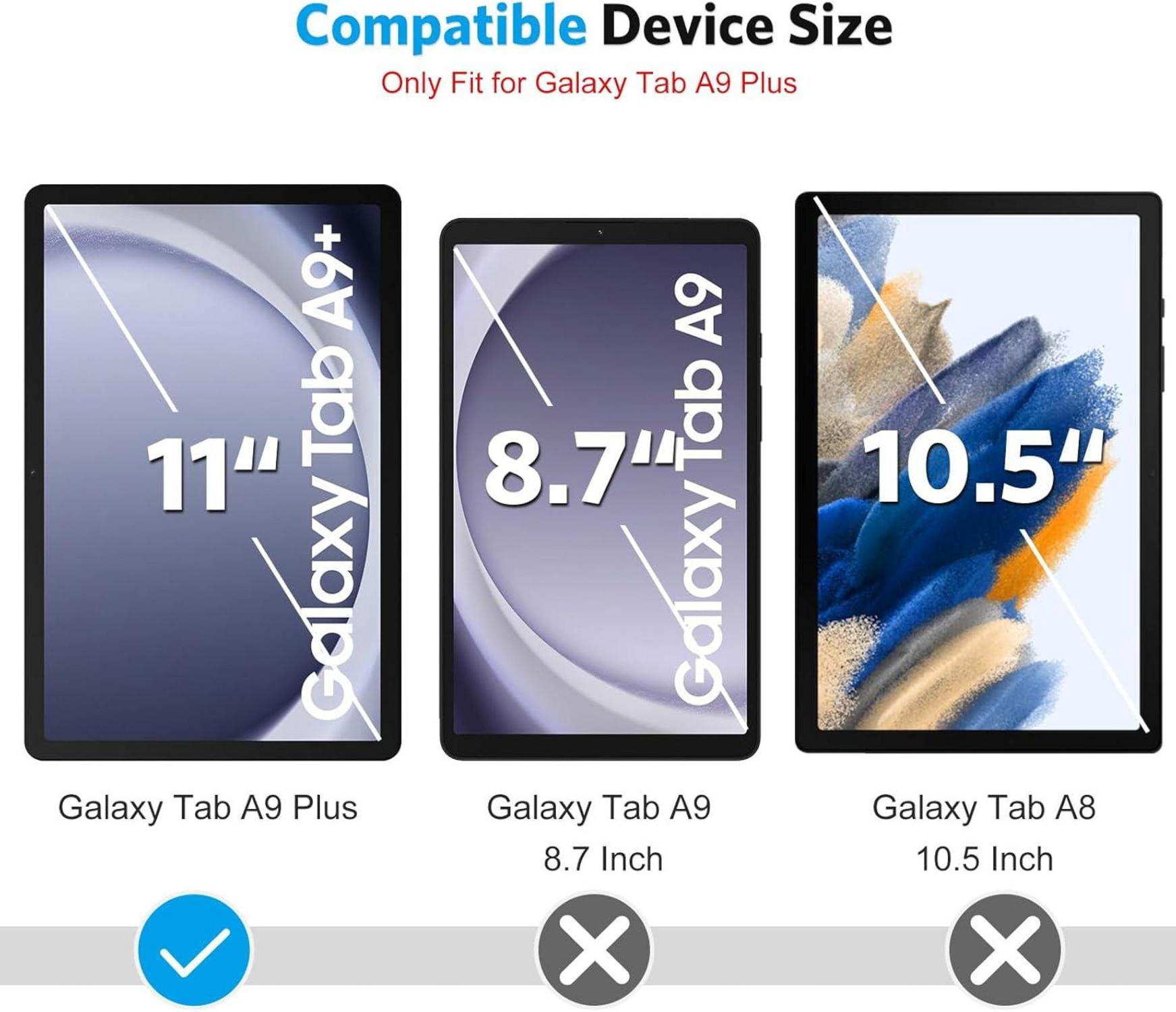 Panzer Schutz Glas für Samsung Galaxy Tab A9 Plus, 9H