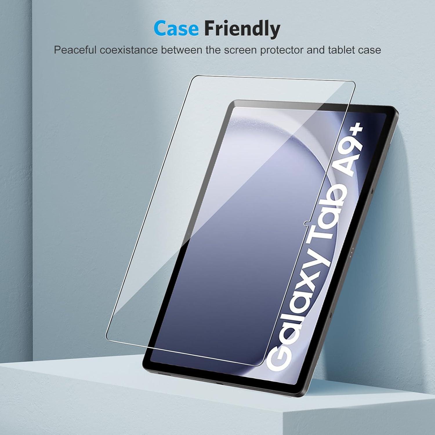 OMOTON Panzer Schutz Glas Samsung Galaxy Tab A9 Plus 11 Zoll 2 Stück